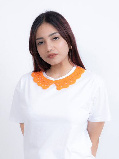 Crochet Collar Patch T-shirt