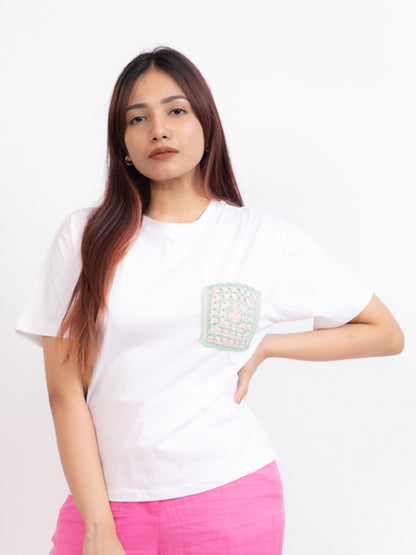 Crochet Pocket Patch T-shirt