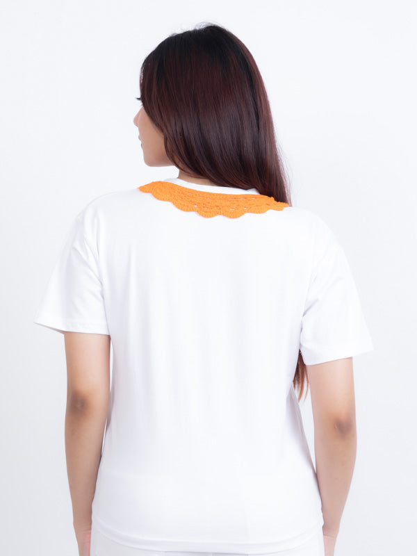 Crochet Collar Patch T-shirt