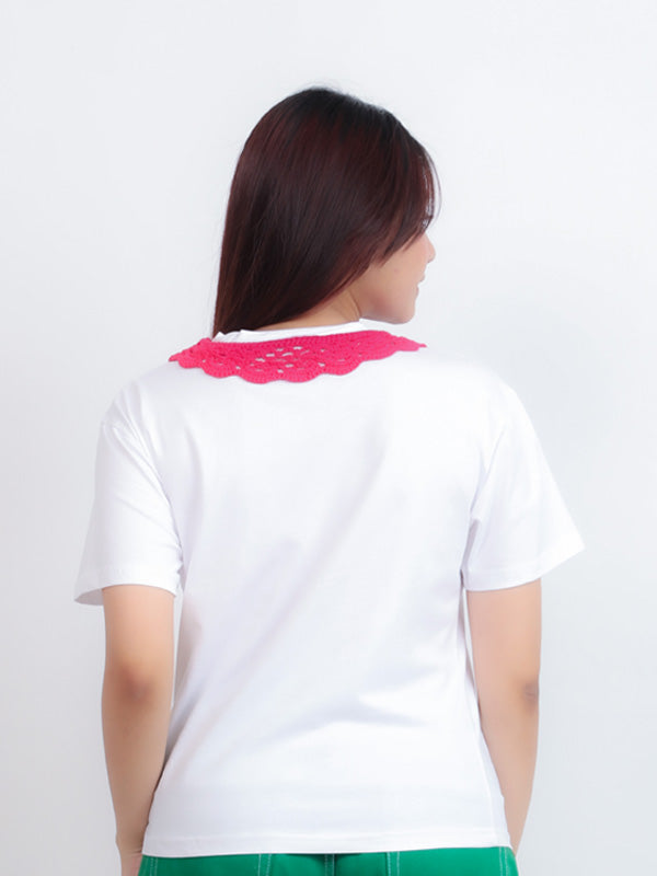 Crochet Collar Patch T-shirt