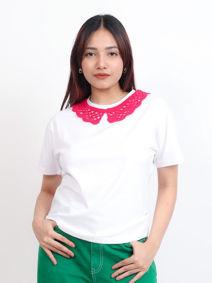 Crochet Collar Patch T-shirt